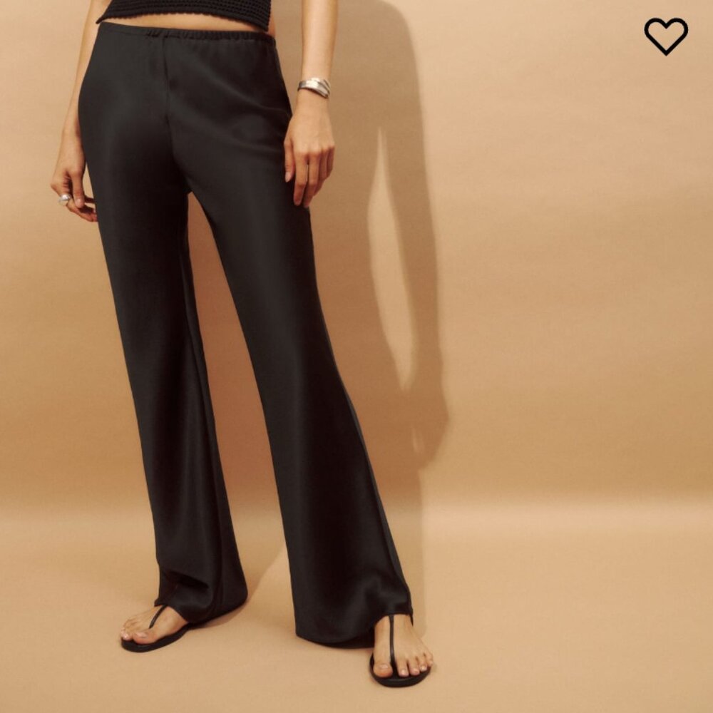 Gale Satin Mid Rise Bias Pant